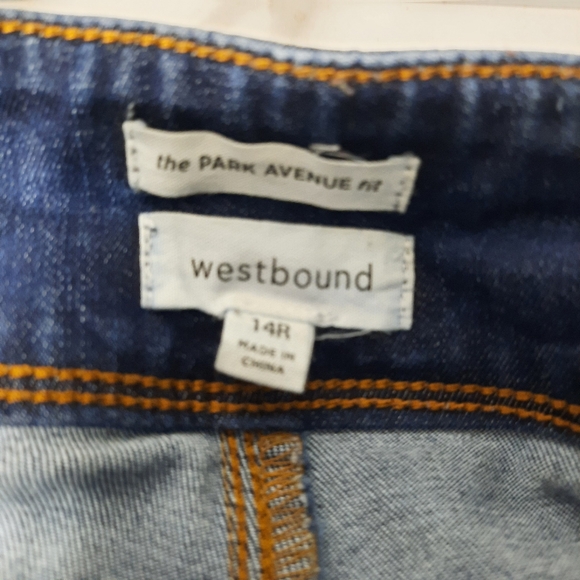 Westbound Blue Pull-on Jeans Women's 14 Regular Stretch Denim High Rise - Picture 6 of 12